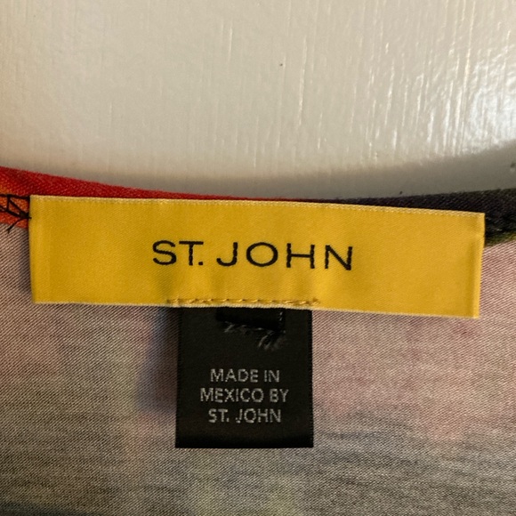 St. John Multi Color 3/4 Sleeve Top, With Matching Scarf - Picture 4 of 10